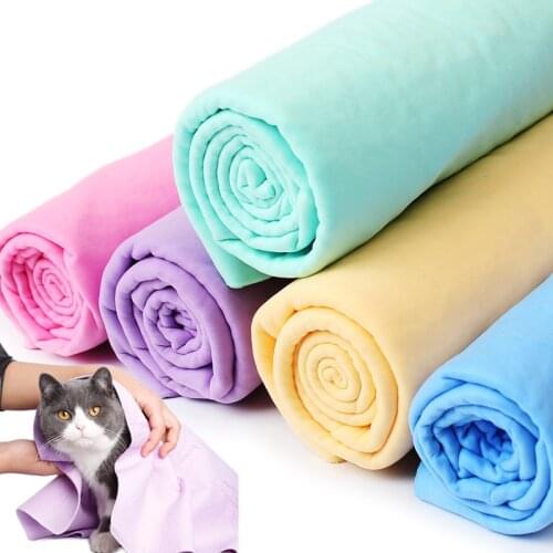 New Lovely Pet Small Medium Large Cats Dogs Bath Towel Super Absorbent PVA Washable Towels Dog Supplies