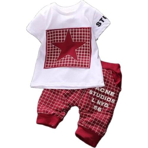 Baby boy clothes 2019 Brand summer kids clothes sets t-shirt+pants suit clothing set Star Printed Clothes newborn sport suits