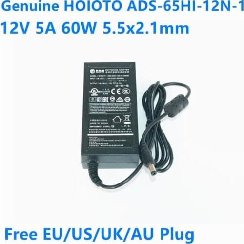 Genuine HOIOTO ADS-65HI-12N-1 12060E 12V 5A 60W 5.5x2.1mm AC Switching Adapter For Hikvision Video Recorder Power Supply Charger