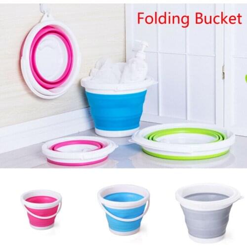 Plastic Foldable Square Tub Portable Fishing Water Pail Outdoor Domestic Folding Bucket with Collapsible