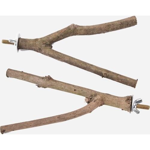 Hot Sale Pet Parakeet Budgie Hanging Play Toys Resk Holder Perches Platform Bird Cage Wood Branch Stand Perches Parrot Wooden