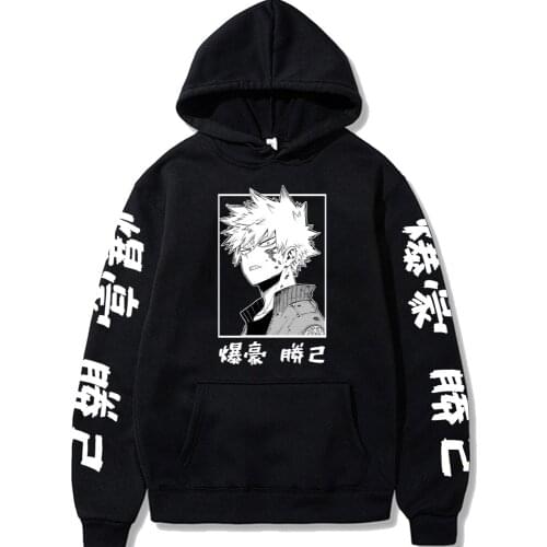 Hot Japanese Anime My Hero Academia Haikyuu Hoodies Men Funny Unisex Sweatshirts Male