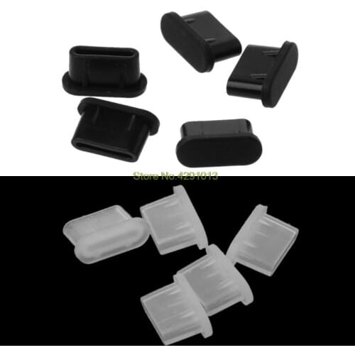 5PCS Type-C Dust Plug USB Charging Port Protector Silicone Cover for Samsung Huawei Smart Phone Accessories