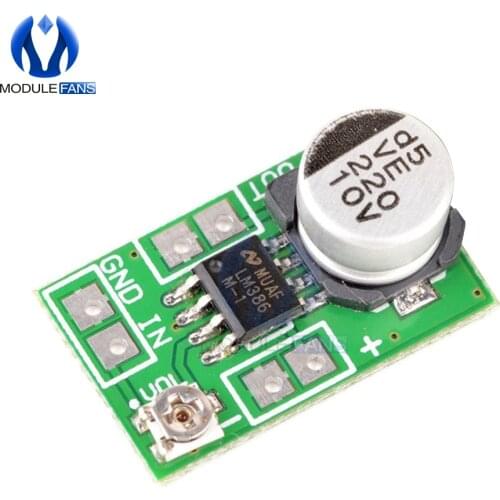 DC 3.8V-12V 150mA 5V Adjustable Mini LM386 Audio Power Amplifier Board Micro Amp Module Max 750mW Impedance Voice AMP