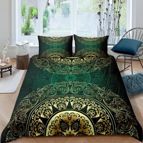 Home Textiles Luxury 3D Mandala Print Duvet Cover Set 2/3 Pcs Pillowcase Bedding Set AU/EU/UK/US Queen and King Size