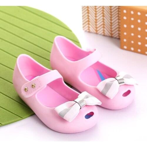 Children Girls Lovely Bows PVC Shoes Kids Girl Holes Casual Dress for Toddler Girls Wholesale Baby Sandals