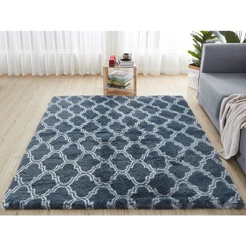 Modern and Simple Solid Color Striped Carpet Full-paved Living Room Bedroom Home Coffee Table Washing Sofa Floor Mat