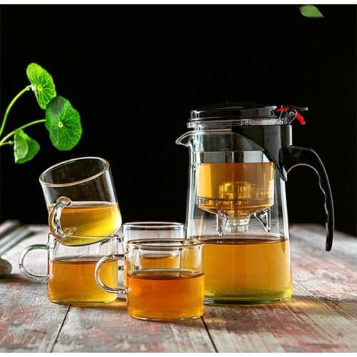 Heat Resistant Glass Tea Pot Chinese Kung Fu Tea Set Puer Tea Set Coffee Glass Maker Convenient Office Teapot High Quality