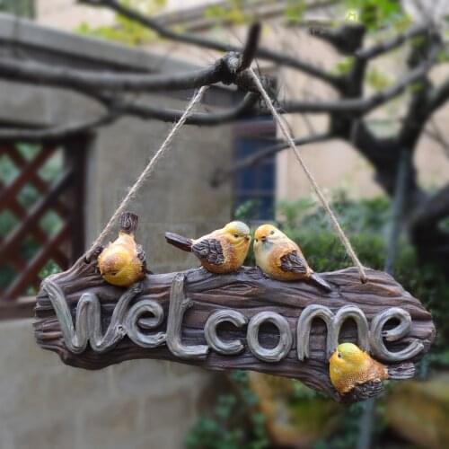 Outdoor Cute Resin Bird Figurines Crafts Villa Garden Ornaments Decoration Courtyard Park Welcome Card Simulation Animals Statue