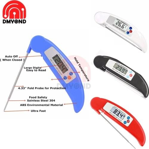Waterproof Digital Food Thermometer Battery Powered Probe Meat Grill BBQ Food Cooking Instant Kitchen Tools E2s Safe Durable
