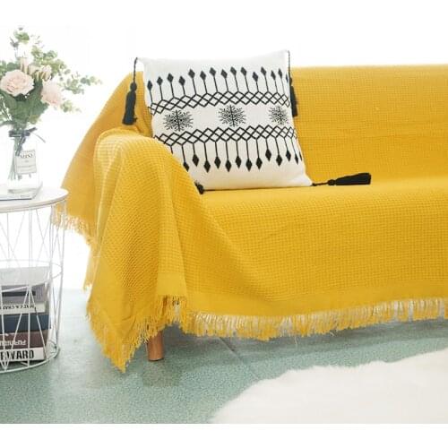 Home Decor Knitted Sofa Blanket with Tassels Thread Blanket Sleeping Rugs Soft Bed Plaid Vintage Tapestry Sofa Cover Dust Cover