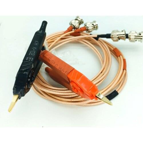 1 set 4 BNC male to LCR Kelvin Alligator clip Test Probe Leads Cable Connector RG316 Pigtail Cable 100cm 39"