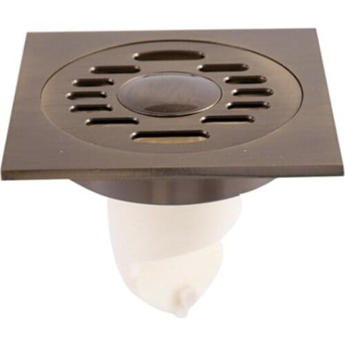 1pc All Copper Deodorant Floor Drain Green Ancient Technology Double-layer Large Displacement Anti-clogging Floor Drain