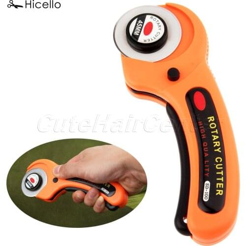 Hicello 1pcs Tailor Round Cloth Cutting Knife Hand Tools Rotary Carpet Tool Rug Cutting Knife Foot Cloth Leather Cutter 4.5cm