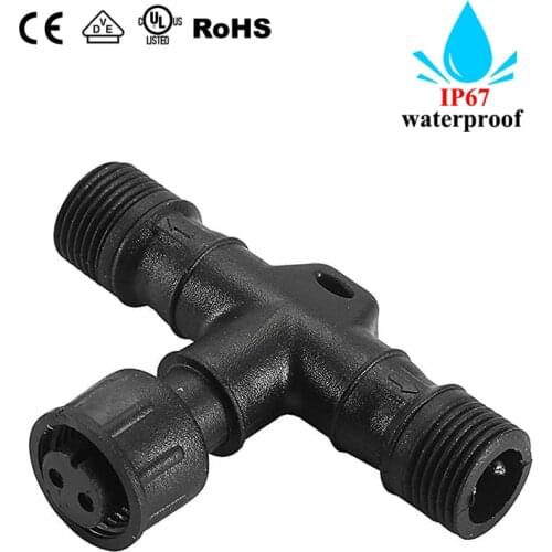 2 PIN/4PIN T connector/Y connector IP67 Waterproof Connector for LED Deck Light step stairs Lamp 2*male and 1* female connectors