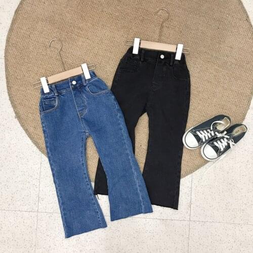 2021 new kids baby girl boys jeans Children Spring pants Trousers Casual Solid Color Fashion Clothes