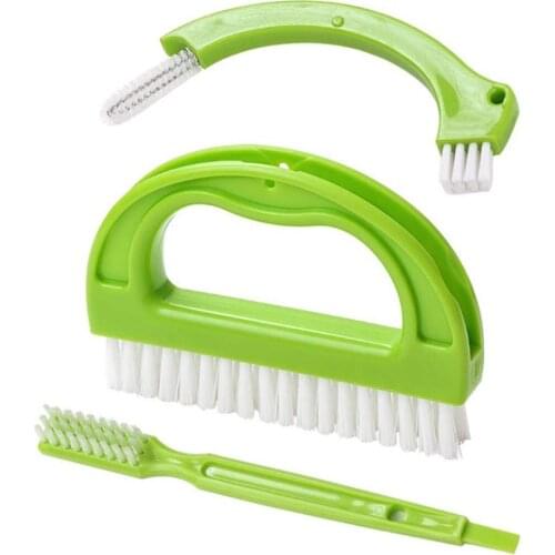 3pcs/Set Tile Brushes Cleaning Brush Grout Cleaner For Cleaning Scrubber Cleaning For Household Joint Deep Kitchen Bathroom C0T0
