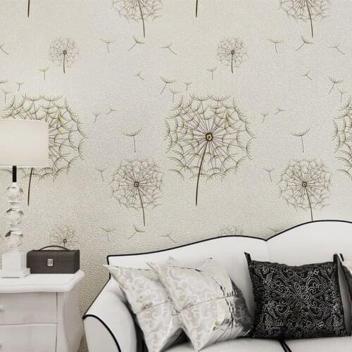 Beibehang 3D nonwovens wallpaper warm pastoral dandelion living room bedroom study decoration background wall 3d wallpaper roll