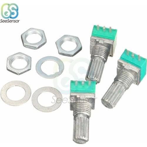 5Pcs 6mm 3 pin Knurled Shaft Rotary Potentiometer Single Linear Carbon Film B Type B10K ohm DIY Kits Electronique for Arduino
