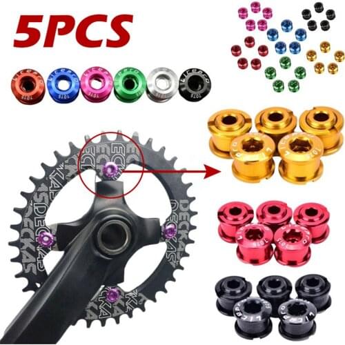 5Pcs MTB Bicycle Chainwheel Screws Cycling Chainring Wheel Bolt Alloy Plate Nails Sprocket Road Bike Screws For Crankset Parts