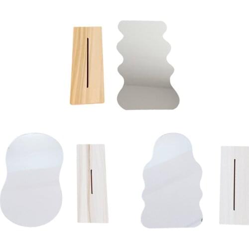 Aesthetic Acrylic Makeup Mirror Tabletop Decorative Frameless Desktop Cosmetic Mirror for Bathroom Vanity Bedroom Dresser Home