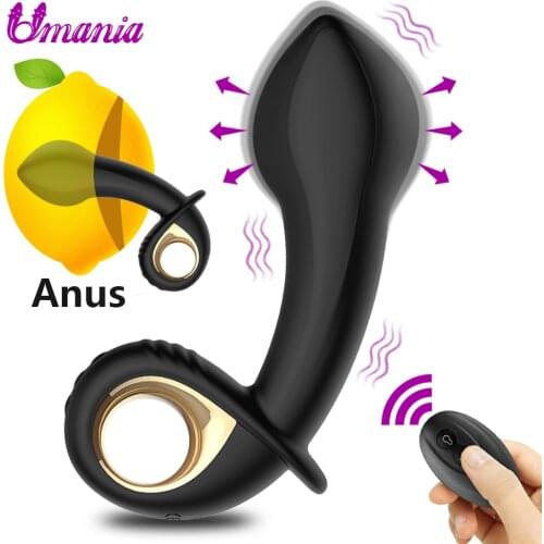 Inflatable Anal Plug Dildo Vibrator Remote control Male Prostate Massager Big Butt Plug Anus Expansion Sex Toys for a Couple