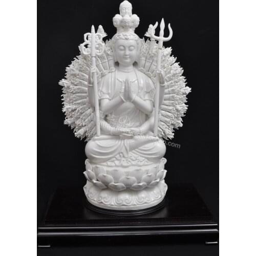 Dehua ceramics 18 inch lotus sitting Buddha Avalokitesvara Avalokitesvara like ornaments like Buddha Buddhist activities