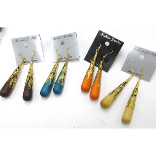 Hot Sale Africa Wood dangle Earrings can mixed 4 colors
