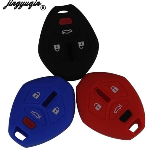 Jingyuqin Silicone Car Key Case Remote Cover Skin Protect Holder Shell For Mitsubishi Eclipse Galant Lancer Raider Endeavor