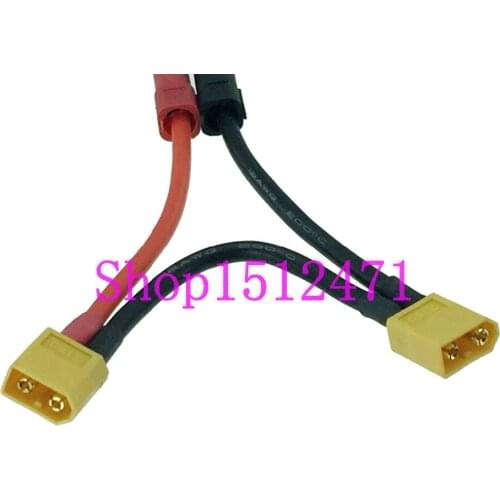 1pce XT150 Bullet to 2x XT60 Male Series 12AWG 10CM Cable Battery charger cable