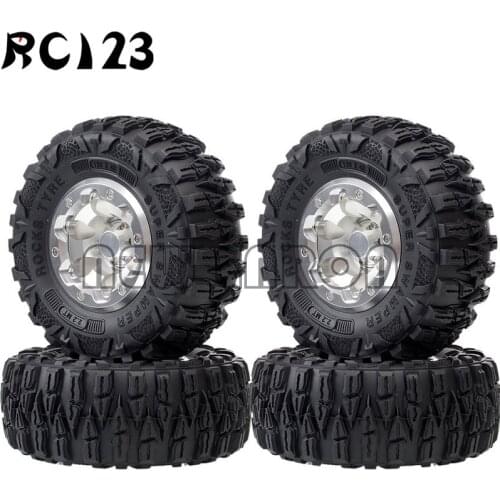 1:10 4P Alloy 2.2" Beadlock Wheels Hub Rims 120MM Super Swamper Rocks Tyre Tire For RC Crawler Axial SCX10 II YETI KM2 NEW ENRON