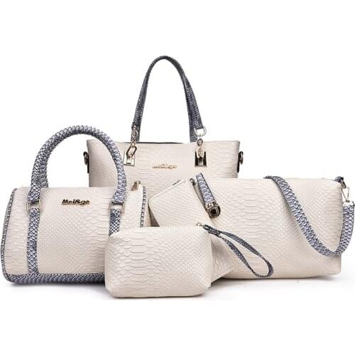 5pcs Bags Set For Women Leather Handbags Fashion Shoulder Crossbody Bag Ladies Handbags Tote Clutch Purse Handbag Composite Bag