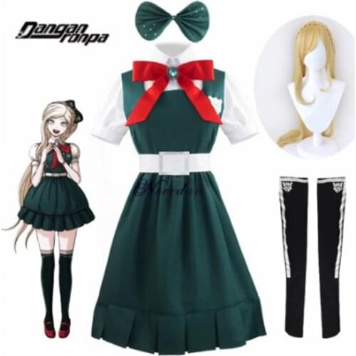Anime Danganronpa Cosplay Sonia Nevermind Cos Costume Dress Uniform Wig Halloween Party Cosplay Costume Suit +wig