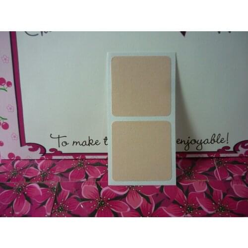 4cm Pearl Peach background Square Stickers