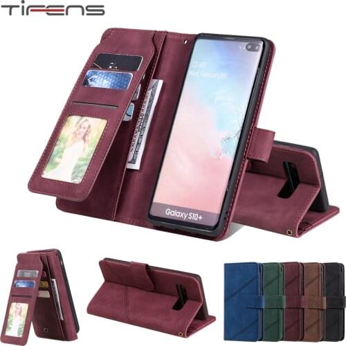 Magnetic Wallet Wrist Band Case For Samsung Galaxy S21 S20 FE S10 S9 S8 Note 20 10 9 8 Plus Ultra Flip Cards Holder Phone Cover