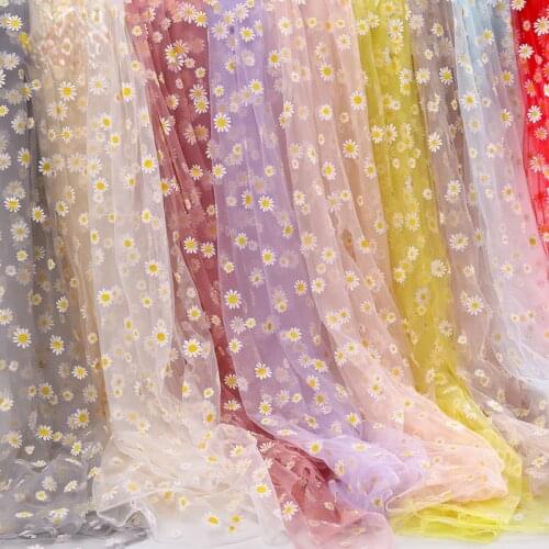 Gauze Fabric Flower Mesh Tulle Fabric for DIY Handmade Patchwork Sewing Child Dress Wedding Dress Veil Curtain Tutu Decoration