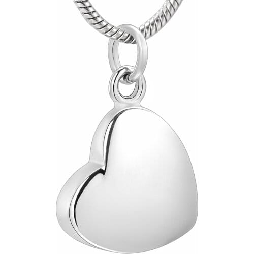 K001 Mini Heart Cremation Urn Necklace for Ashes 316L Stainless Steel Engravable Keepsake Memorial Jewelry for Ashes Women Girl