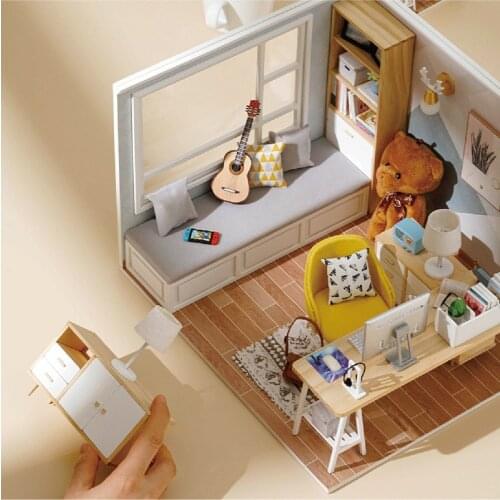 DIY Miniature Dollhouses Kit Modern Style Model Wooden Small House Roombox Birthday Gift Toys For Children Doll House Furniture