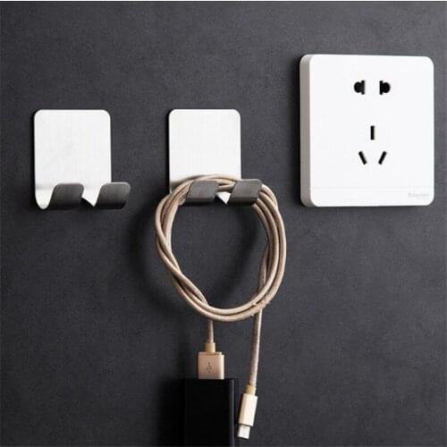 Stainless Steel Hook Self Adhesive Home Wall Hook Multi-Purpos Clothes Hanger Bags Key Rack Kitchen Bath Towel Hanger Hooks