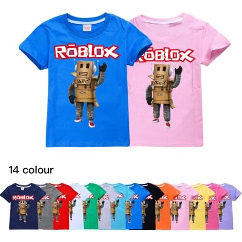 2021 Summer New Big Boys Robloxing Baby Clothes T-shirts for Girls Kids Short Sleeve TShirts Tees Children Poleras Tops