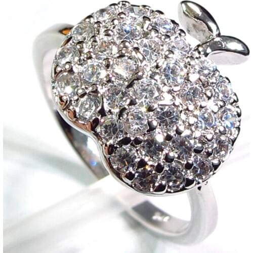 Fleure Esme Explosion models wedding rings Jewelry & Accessories for women white Cubic Zirconia Rhodium plated R124 size 6 7 8 9