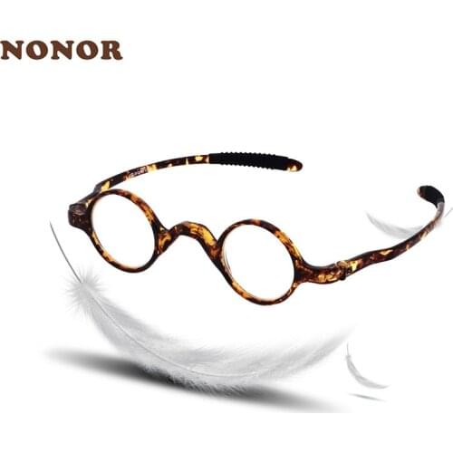 NONOR TR90 Reading Glasses Round Eyeglasses for Men Ultra Light Eyewear Small Round Frame Men Women Reading Glasses with case