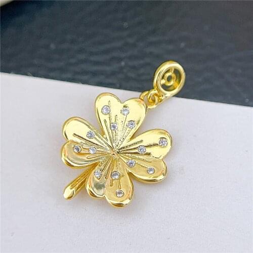 1PCS Real 18K Gold Plated Necklace Pendant Charms for Jewelry Findings Components Making Supplies DIY Cupron Accessories