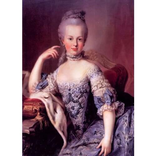 Portrait Oil Painting Classic Art Beautiful Young Noblelady Marie Antoinette Seated Female Painting on Canvas Hand Painted