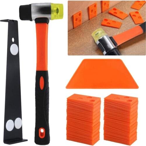 Professional Laminate Wood Flooring Installation Kit Spaces Tapping Block Pull Bar Durable Upgraded Mallet Hand Tool Set