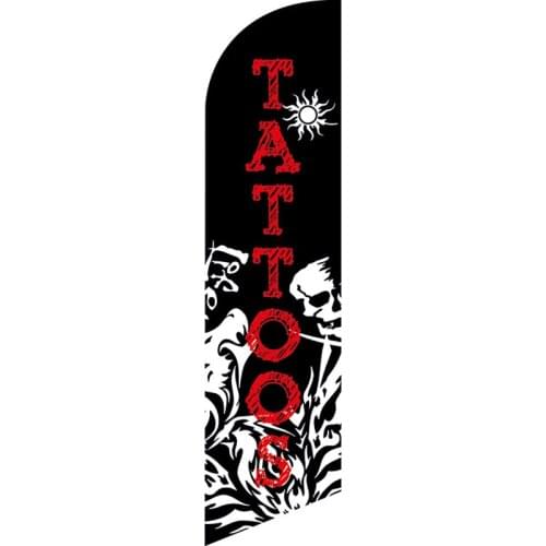 Factory Direct Sale Custom Tattoos Feather Flag 110g Knitted Polyester Feather Flag Single Sided
