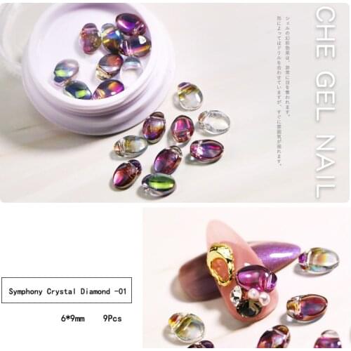 10pcs/box Colorful Crystal Stones Nail auror Stone 3D Irregular Nail Art Decorations Shiny Aurora Manicure Accessories