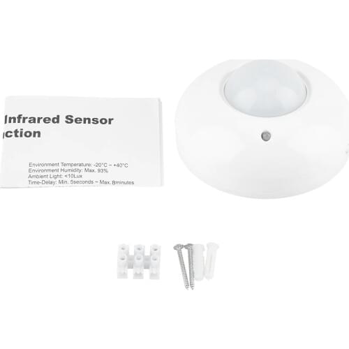 Adjustable Body Motion Movement Ceiling Infrared Sensor Detector Light Bulb Switch Ceiling Mounted Infrared Body Sensor Switch