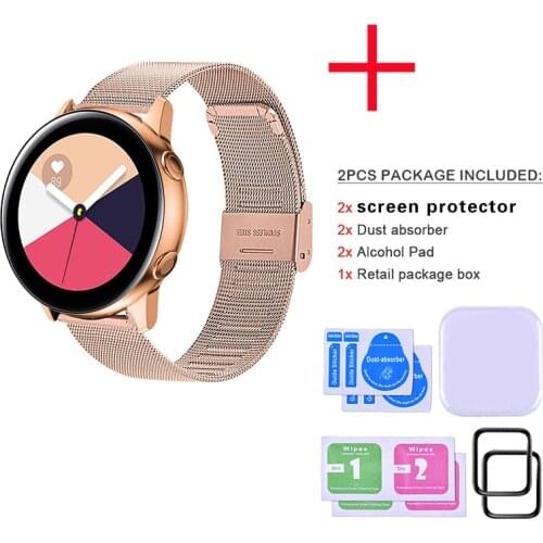 For Huawei Watch Gt 2e/2 46mm Bracelet Watch Band For Samsung Galaxy Watch 46mm/42mm/Active 2 Watch Strap 2pcs Protective Film