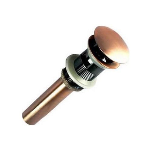 Luxury Antique Red Copper Large Round Cap Pop UP Bathroom Sink Drain With Overflow asd027